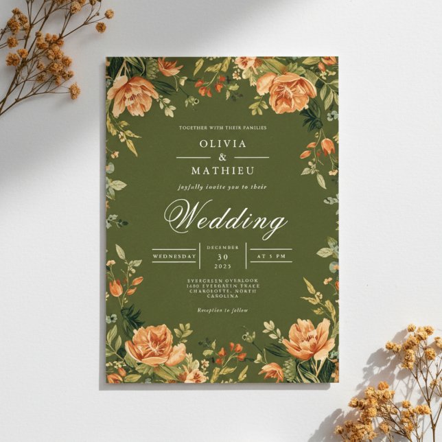 Invitación Verdant Peony Bloom Boda (Subido por el creador)
