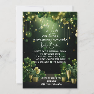 Invitación verde a la ducha de novia