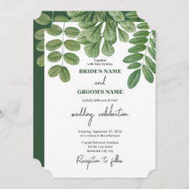 Invitación Verde acuático moderno Boda verde esmeralda
