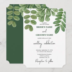 Invitación Verde acuático moderno Boda verde esmeralda