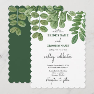 Invitación Verde acuático moderno Boda verde esmeralda