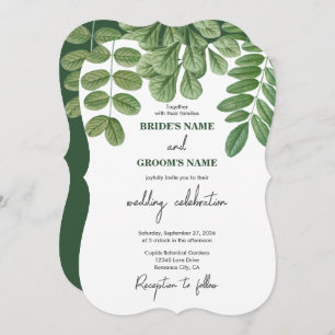 Invitación Verde acuático moderno Boda verde esmeralda