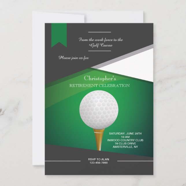 Invitación verde al golf (Anverso)
