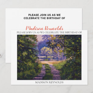 Invitación Verde amarillo morado azul luz del bosque colorido