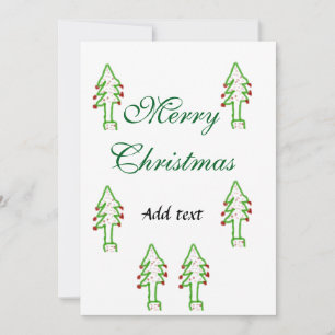 Invitación Verde árbol de navidad rojo cereza alegría Navidad