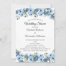 Invitación Verde Azul Boho Acuarela Floral Elegante