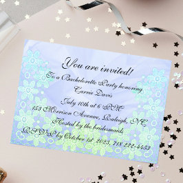 Invitación verde azul/mar y encaje