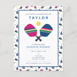 Invitación verde azul para el Fiesta de bolas de p