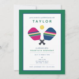 Invitación verde azul para el Fiesta de bolas de p