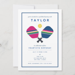 Invitación verde azul para el Fiesta de bolas de p