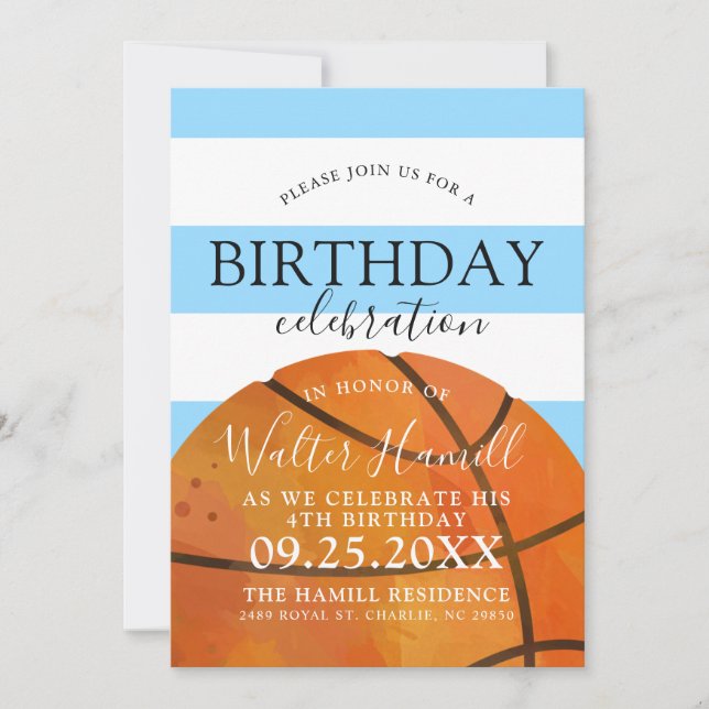 Invitación Verde azulada a la fiesta de cumpleaños (Anverso)