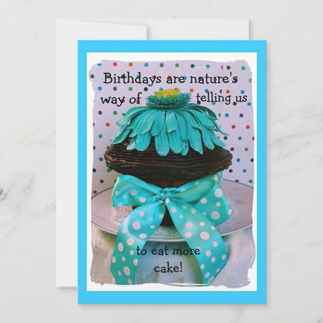 Invitación Verde azulada a la tarta (Anverso)