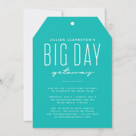 Invitación verde azulada a una fiesta de despedida