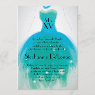 invitación verde azulada del cumpleaños de
