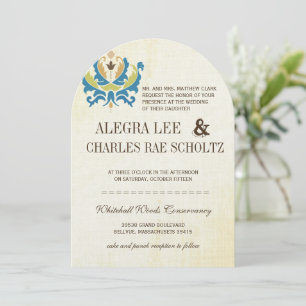 Invitación verde azulada y moderna a Chalkboard Li