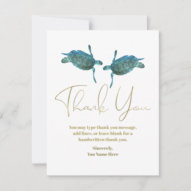 Invitación Verde azuladas tortugas de mar azul Boda de playa  (Anverso)