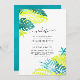 Invitación Verde azulado - Actualización del Boda tropical de