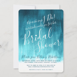 Invitación Verde azulado azul azul azul arte moderno ducha de