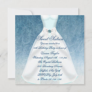 Invitación Verde azulado Blue Vress Verde azulado dulce dieci