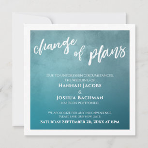 Invitación Verde azulado cambio de color de los planes - Tarj