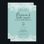 Invitación Verde azulado color turquesa blanco encaje sucio 3<br><div class="desc">Personalizar para cualquier evento</div>