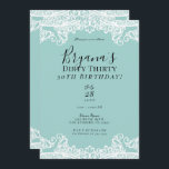Invitación Verde azulado color turquesa blanco encaje sucio 3<br><div class="desc">Personalizar para cualquier evento</div>