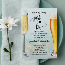 Invitación Verde azulado con burbujas de oro y breves antes d