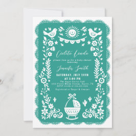 Invitación Verde azulado Fiesta Cielito Lindo Baby Shower