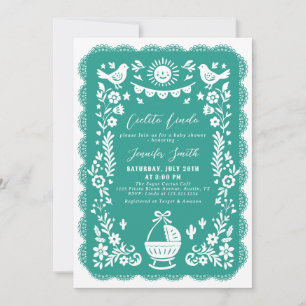 Invitación Verde azulado Fiesta Cielito Lindo Baby Shower