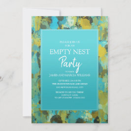 Invitación Verde azulado Fiesta de nido vacío verde abstracto
