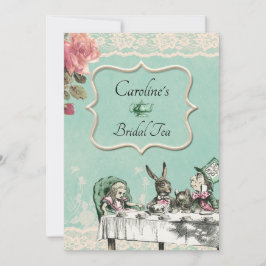 Invitación Verde azulado Lace Alice Wonderland Tea Fiesta Bri