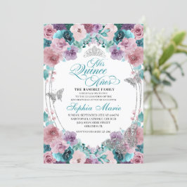 Invitación Verde azulado y malvado océano atardecer Tiara Qui