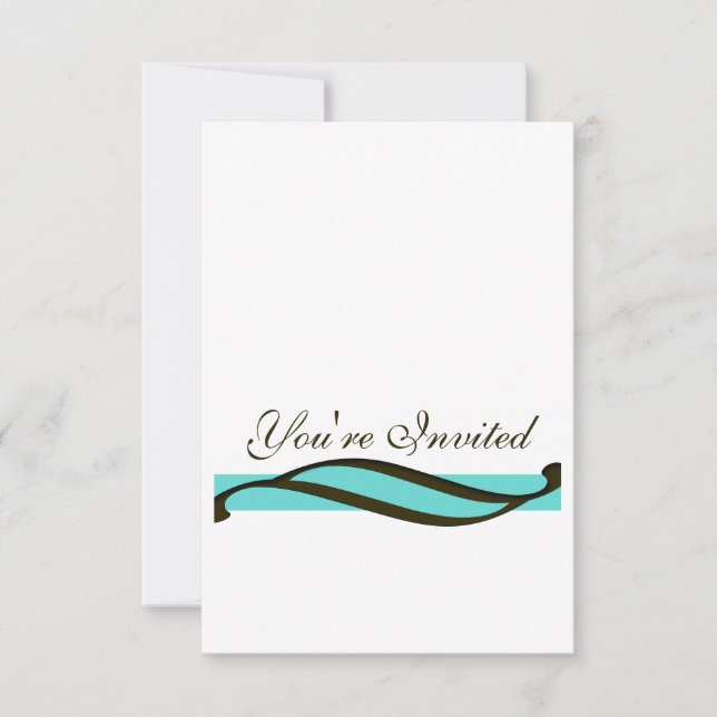 Invitación Verde azulado y marrón (Anverso)