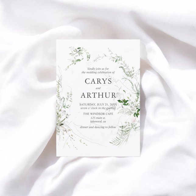 Invitación Verde Boda botánico moderno (Subido por el creador)