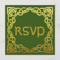 Verde Boda Celta | Nudo Celta Dorado Falso RSVP