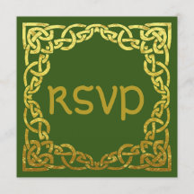 Verde Boda Celta | Nudo Celta Dorado Falso RSVP