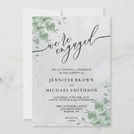 Invitación Verde Boho Eucalipto Firma Comprometidos