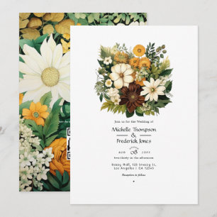 Invitación Verde bosque, marrón chocolate, boda marrón artesa