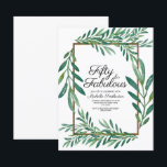 Invitación Verde botánico deja oro blanco 50 cumpleaños<br><div class="desc">Hermosas y elegantes hojas botánicas en una blanca invitación de fiesta de 50 y 50 años con acentos dorados.</div>