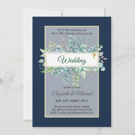 Invitación Verde CATÓLICO Boda Presupuesto cristiano moderno