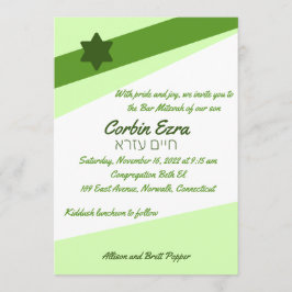 Invitación verde de ángulo simple