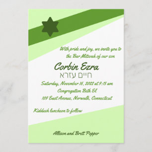 Invitación verde de ángulo simple