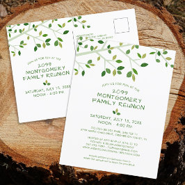 Invitación verde de árbol de reunión de familia mo