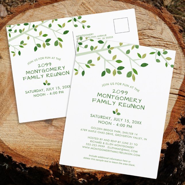 Invitación verde de árbol de reunión de familia mo (Subido por el creador)