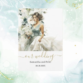 Invitación Verde de eucalipto azul polvoriento 