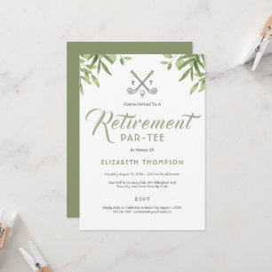Invitación Verde de Fiesta de Jubilación con Tema