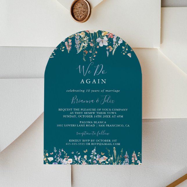 Invitación Verde de flores silvestres que volvemos a prometer (Subido por el creador)