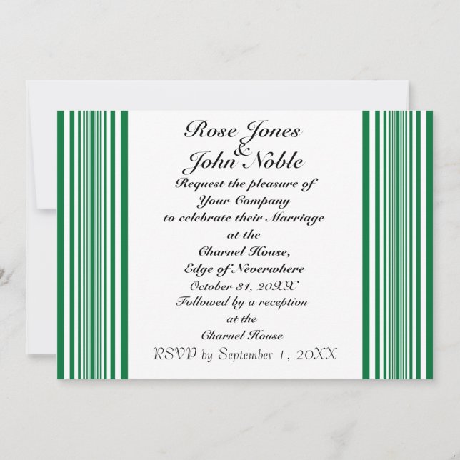 Invitación (verde) de la boda de Hemera (Anverso)