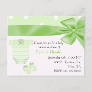Invitación verde de la fiesta de bienvenida al