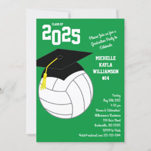 Invitación Verde de la graduación de voleibol